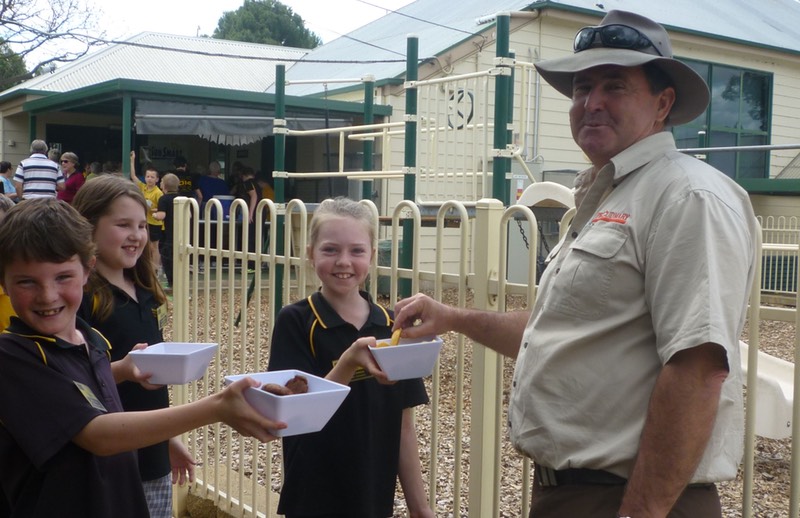 Bus driver Michael sampling a new product.